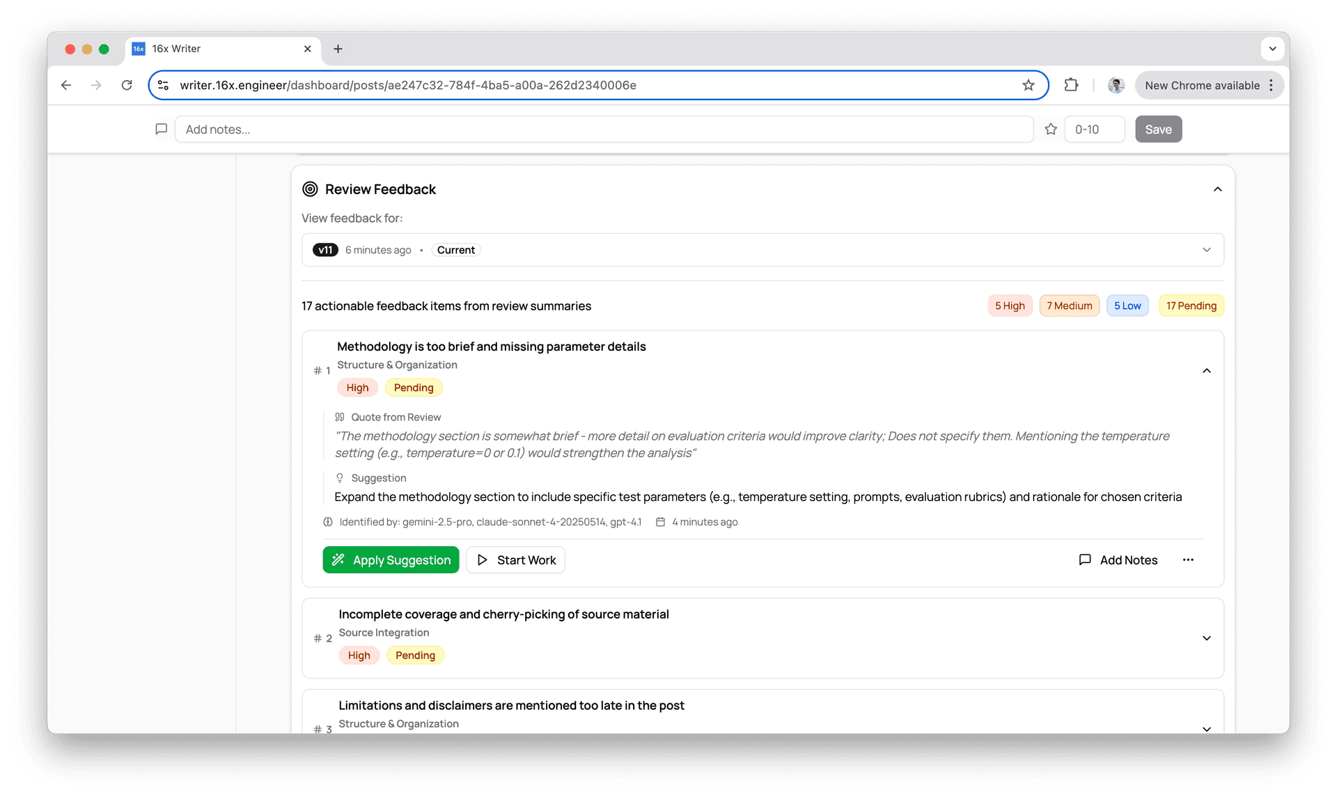 AI Review Feedback and Automated Apply